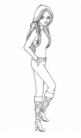 Casual Outfit Fashion Model Coloring Page : Coloring Sky | Fashion coloring  book, Fashion show themes, Designs coloring books