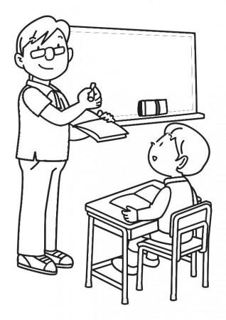 Coloring Page in the classroom - free printable coloring pages - Img 30218