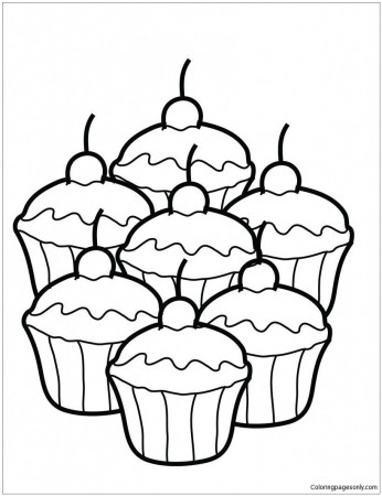 Cute Dessert Coloring Pages - Desserts Coloring Pages - Coloring Pages For  Kids And Adults