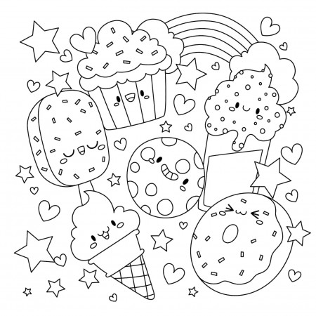 dessert coloring page