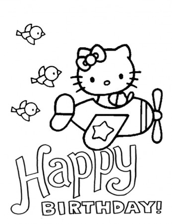 Happy Birthday Coloring Pages ⋆ coloring.rocks! | Hello kitty coloring,  Birthday coloring pages, Happy birthday coloring pages