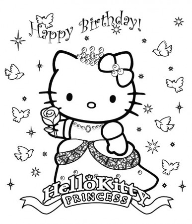 Hello Kitty Birthday Coloring Pages | Made By Teachers