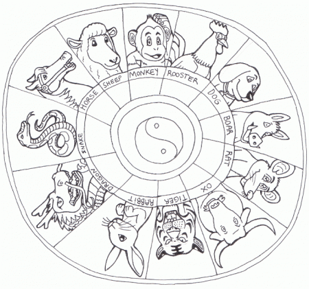 Free coloring pages of chinese zodiac