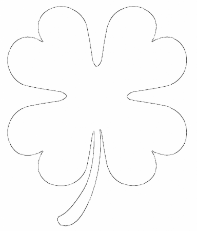 Printable 4 leaf clover heart shaped leaves