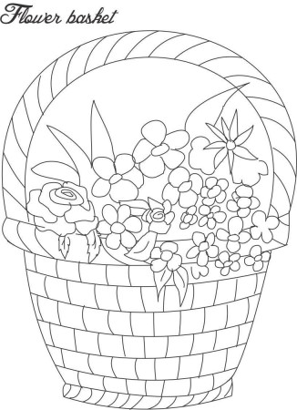 Flower Basket Coloring Page Printable Sketch Coloring Page