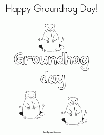 Groundhog Day Coloring Pages - Twisty Noodle