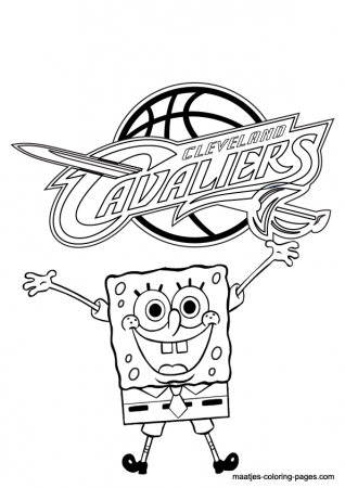 Cleveland Cavaliers and Spongebob NBA coloring pages