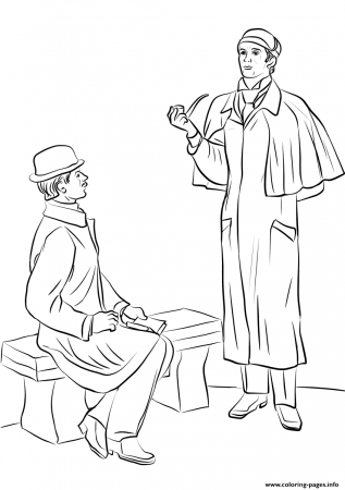 Sherlock Holms And Doctor Watson United Kingdom Coloring Pages ...