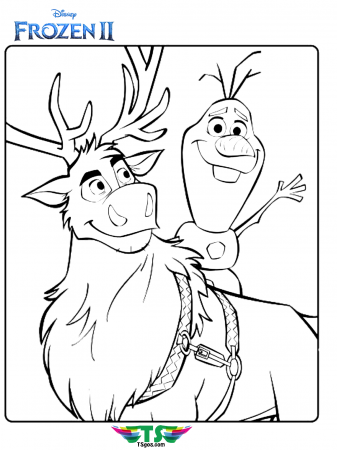 Olaf and Kristoff frozen 2 coloring page - TSgos.com