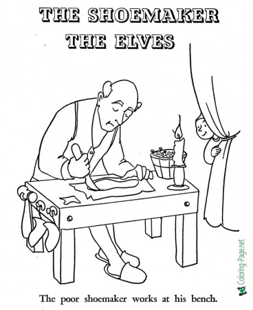 Shoemaker and Elves Coloring Pages - Fairy Tale