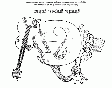 Letter G Coloring ABC's - Free Coloring Pages for Kids - Printable ...