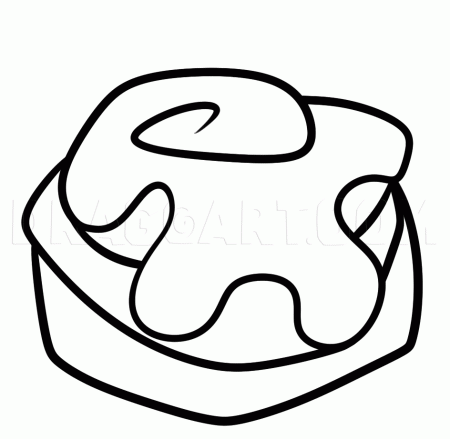 Make a Cinnamon Bun Easy, Coloring Page, Trace Drawing