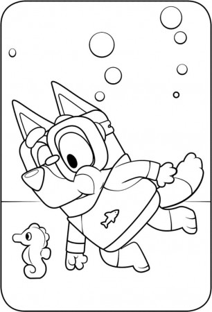Bluey underwater Coloring Pages - Bluey Coloring Pages - Coloring Pages For  Kids And Adults