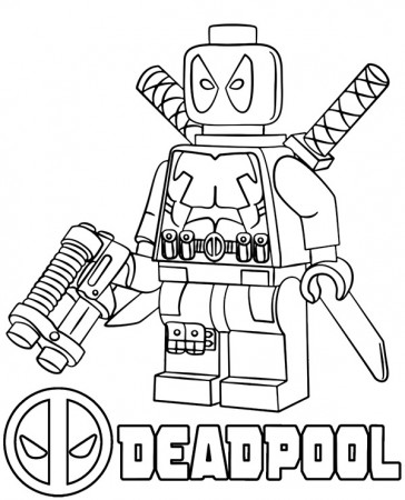Deadpool Lego minifigure coloring sheet - Topcoloringpages.net