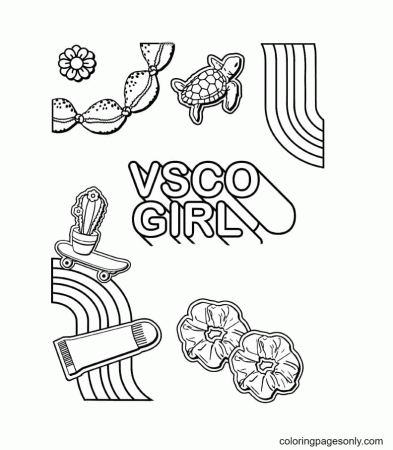 Vsco Girl Aestheics Coloring Pages - Aesthetic Drawing Coloring Pages - Coloring  Pages For Kids And Adults