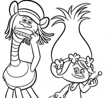 Cooper And Poppy Trolls | Poppy coloring page, Cartoon coloring pages,  Animal coloring pages