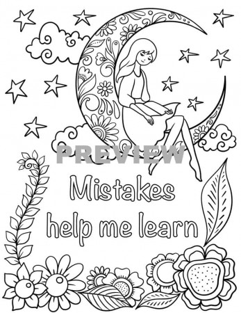Positive affirmations colouring pages for kids - Messy Yet Lovely