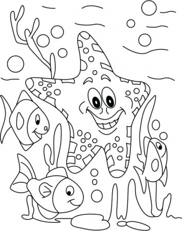 Funny Ocean Scene Coloring Page - Free Printable Coloring Pages for Kids