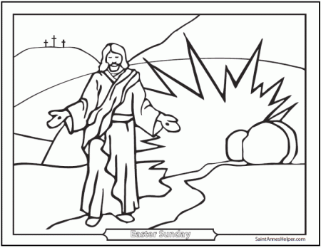 Resurrection Coloring Page ❤+❤ Jesus Easter Resurrection Coloring Page