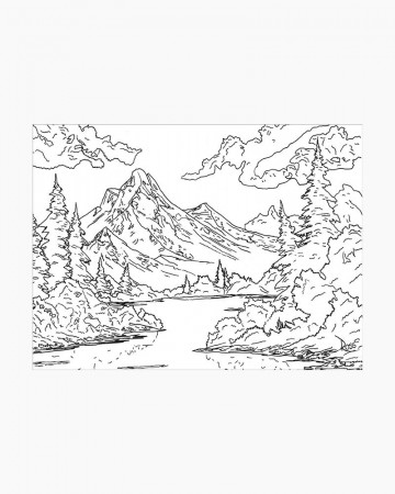 Rizzoli The Official Bob Ross Coloring Book (Paperback) | The Paper Store