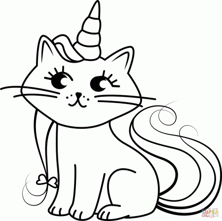 Unicorn Cat coloring page | Free Printable Coloring Pages