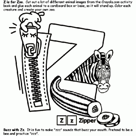 Alphabet Z Coloring Page | crayola.com