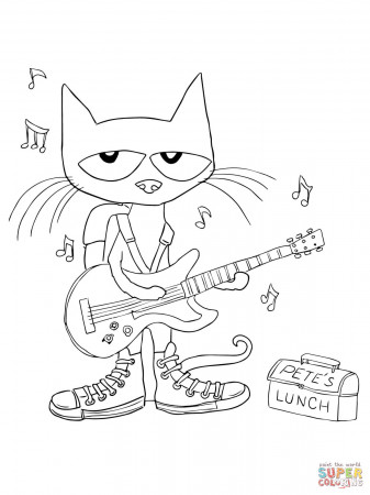 Pete the Cat Rocking in My School Shoes coloring page | Free Printable Coloring  Pages