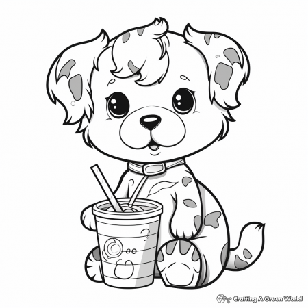 Animals Drinking Boba Coloring Pages ...