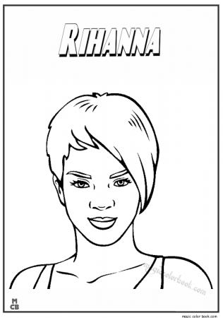 Famous People coloring pages Rihanna