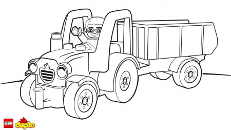 LEGOÂ® DUPLOÂ® Tractor coloring page - Coloring page - Activities ...
