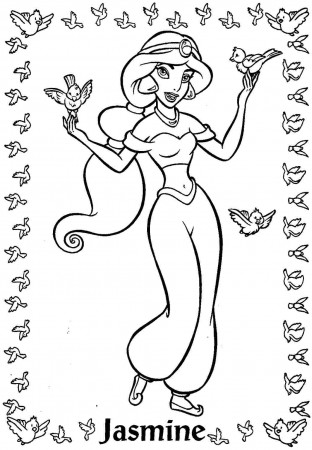 Disney Princess Coloring Pages Jasmine | Coloring Online