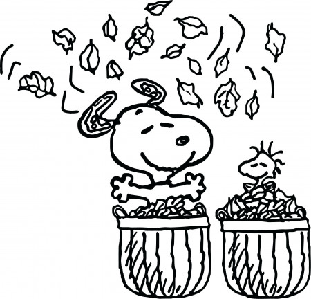 Fall Coloring Pages Printable Snoopy Leaves Page Free Autumn For –  Dialogueeurope