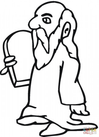 Moses Holds the Tablet of Law coloring page | Free Printable Coloring Pages