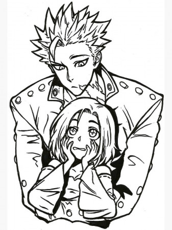 ban and elaine Coloring Page - Anime Coloring Pages