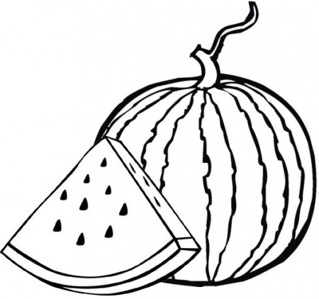 Healthy Fruit Watermelon Coloring Page for Kids - Mitraland