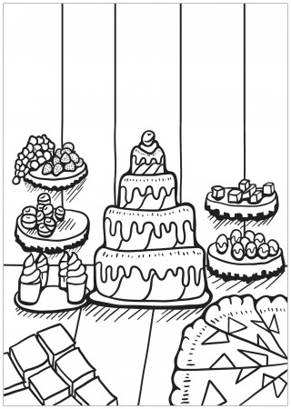 Free book cupcake - 2 - Cupcakes Adult Coloring Pages