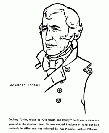 USA-Printables: President Zachary Taylor coloring page - Twelfth President  of the United States - 1 - US Presidents Coloring Pages