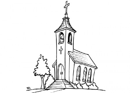 Drawing Church #64345 (Buildings and Architecture) – Printable coloring  pages