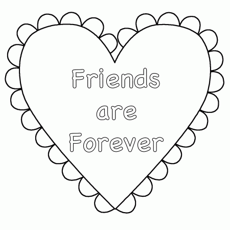 Heart (Friends are Forever) - Coloring Page (Valentine's Day)