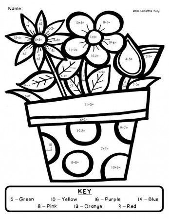 Addition Color By Number Coloring Page