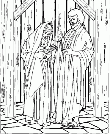 Angel Talks Born To Mary Coloring Page - Coloring Pages For All Ages
