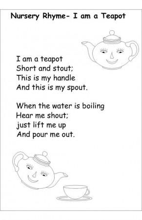 Nursery rhyme coloring pages- I am a tea pot | Poems & Rhymes ...