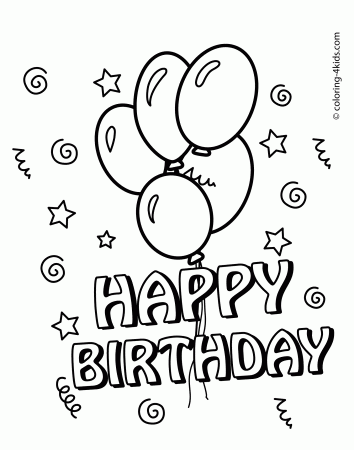 Birthday Cartoon Coloring Pages - Coloring Pages For All Ages