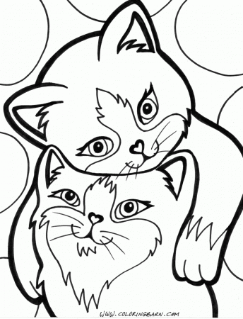 Cartoon Cat Coloring Pages Cute Kitten Cat Coloring Pages. Kids ...