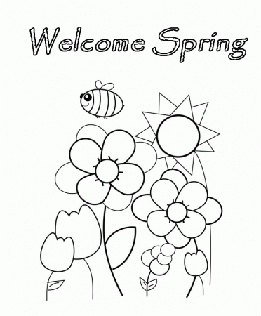 welcome spring coloring page - Clip Art Library