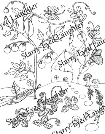 Gnome Home Coloring Page Fairy House Coloring Page Adult - Etsy