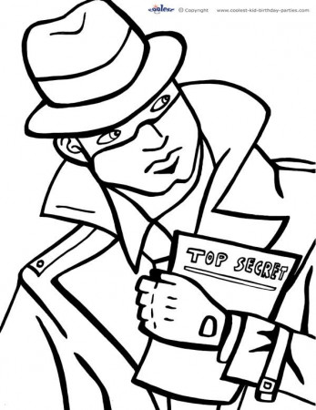 Printable Spy Detective Coloring Page 2 | Spy kids, Coloring pages ...