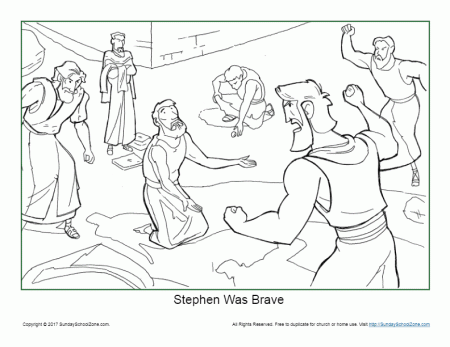 Stephen Was Brave Coloring Page on Sunday School Zone