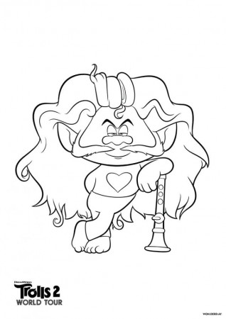Coloring pages Trolls World Tour. Free Print all trolls
