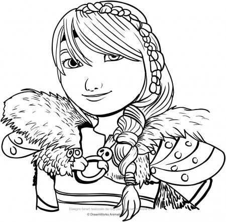 Astrid in the foreground coloring pages